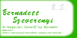 bernadett szeverenyi business card